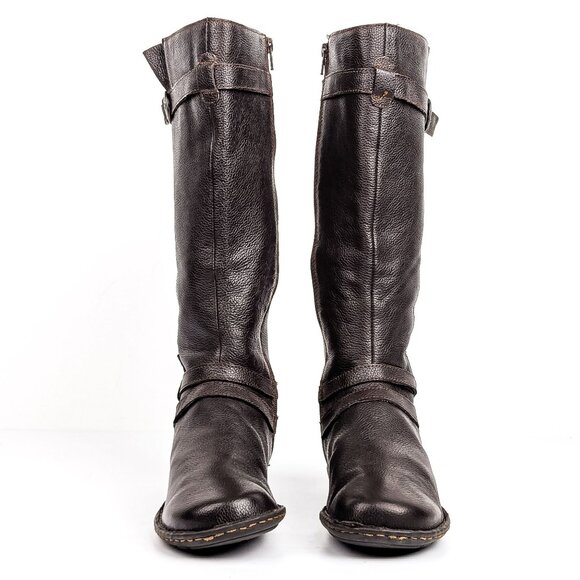 boc Dark Brown Leather Combat Boots - Picture 2 of 8